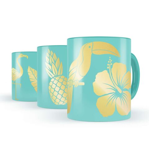 Desktop Drinkbeker Decoratie Tropical Transfers