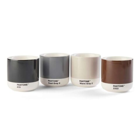 Cortadobeker Dubbelwandig 170 ml in Giftbox Set van 4 Stuks - Warm Gray/Cool Gray/Brown/Black