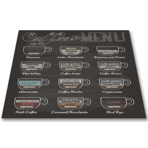 Inductie Kookplaatbeschermer Coffee Menu 60x60 cm
