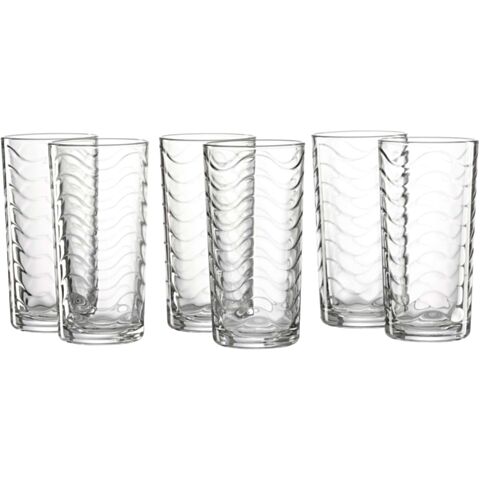 Wave Longdrinkglas 250 ml Set van 6 Stuks