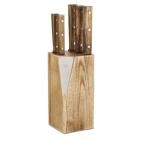 Hoxton Vintage Keukenblok met 5 Messen Ash Wood