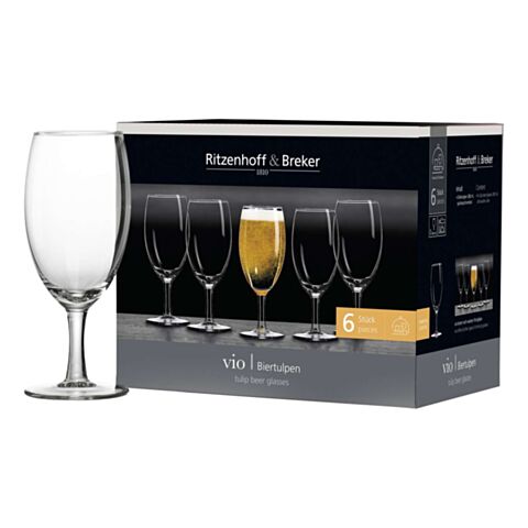 Vio Bierglas 380 ml Set van 6 Stuks