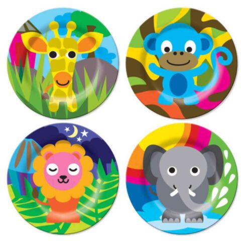Jungle Animals Kids Ontbijtbord Ø 21 cm Set van 4 Stuks