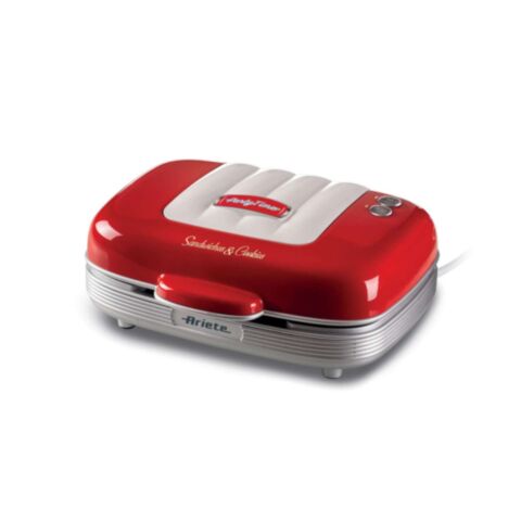 50's Style Party Time Retro Tosti en Donut/Muffinmaker 700 W met 3 Wisselbare Antiaanbakplaten