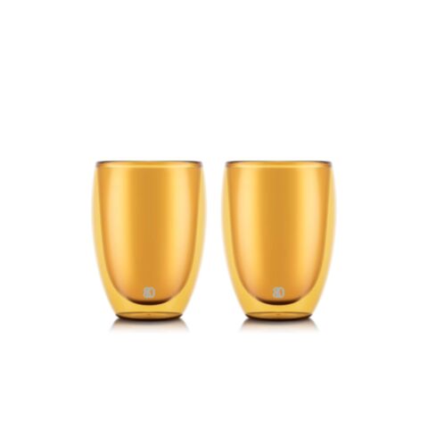 Pavina Drinkglas Dubbelwandig 320 ml Set van 2 Stuks Geel