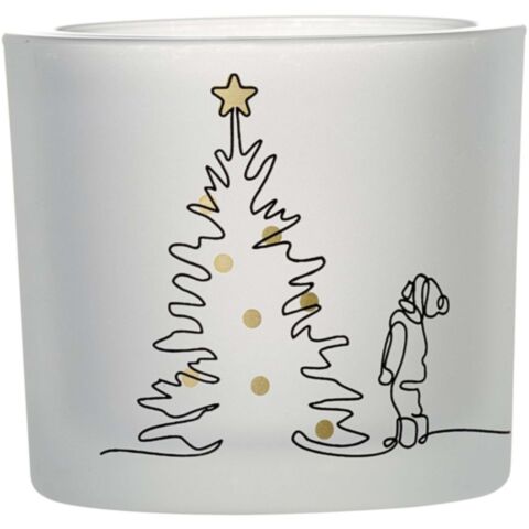 Lichterglanz Theelichthouder H 8 cm Zwart