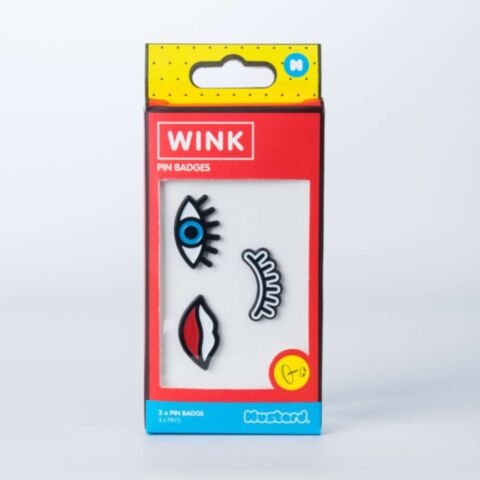 Desktop Pin Badges Knipoog Set van 3 Stuks
