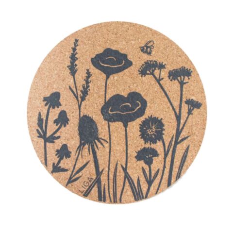 Placemat Wilde Bloemen Ø 25 cm Set van 4 Stuks