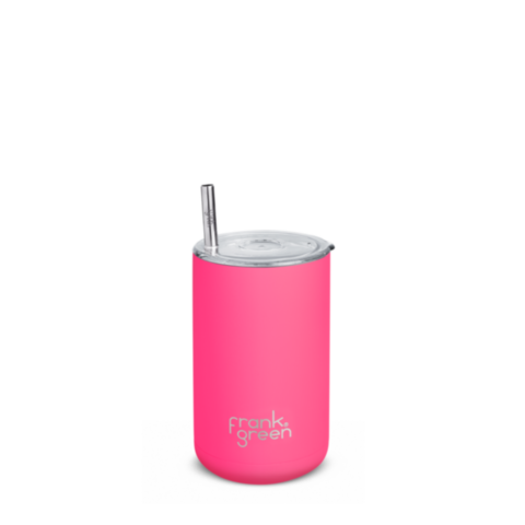 IJskoffie drinkbeker met Rietje Neon Pink