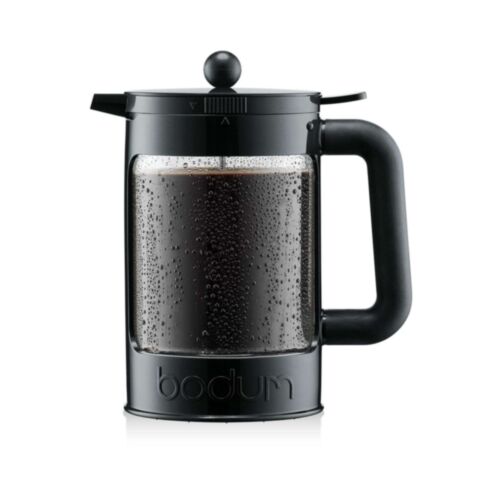 Bean Set French Press Cafetière voor IJs koffie met Yohki-Deksel 12 Kops 1,5 liter Zwart