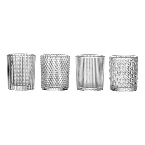 Siena Stormlantaarn Ø 7 cm Set van 4 Stuks Assorti