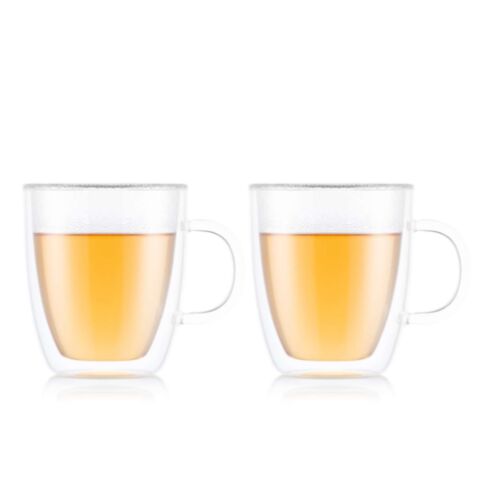 Bistro Koffie- Theeglas Dubbelwandig met Oor H 12,1 cm 450 ml Set van 2 Stuks