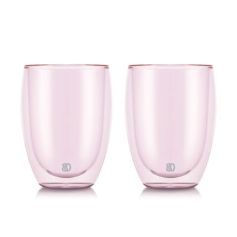 Pavina Drinkglas Dubbelwandig 320 ml Set van 2 Stuks Roze