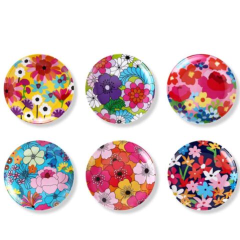 Floral Dessertbord Ø 17 cm Set van 6 Stuks
