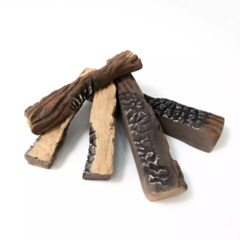 ScandiFlames Keramisch Hout Set van 5 Stuks