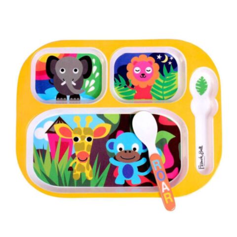 Jungle Animals Kids Everyday 3-vaks Bord met Lepel