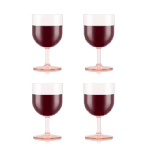 Oktett Rode Wijnglas Kunststof 250 ml Set van 4 Stuk Strawberry