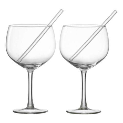 Tonic Ginglas 650 ml met Rietje Set van 4 Stuks