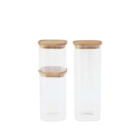 Voorraadpot Vierkant Set van 3 Stuks 800 ml