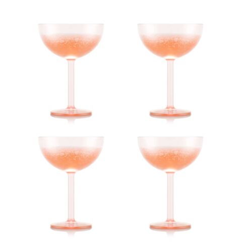 Oktett Champagnecoupe Kunststof 280 ml Set van 4 Stuks Strawberry