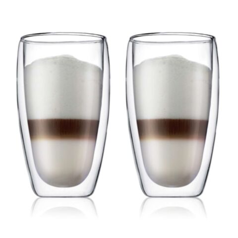 Pavina Latte Macchiatoglas Dubbelwandig 450 ml Set van 2 Stuks