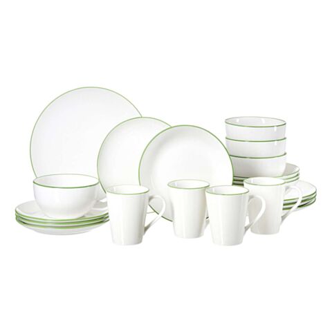 Adela Serviesset Set van 20 Stuks Rand Groen