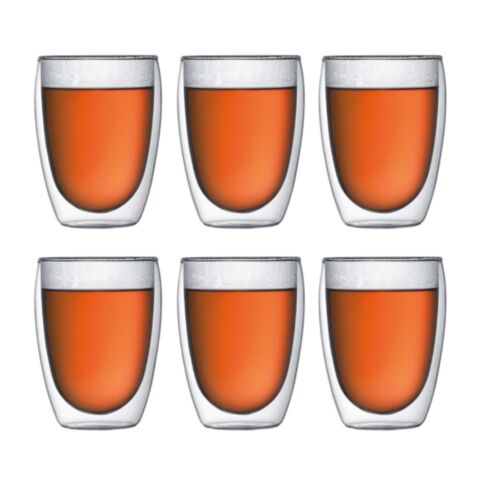 Pavina Koffie- Theeglas Dubbelwandig 350 ml Set van 6 Stuks